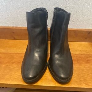 LL Bean black leather booties